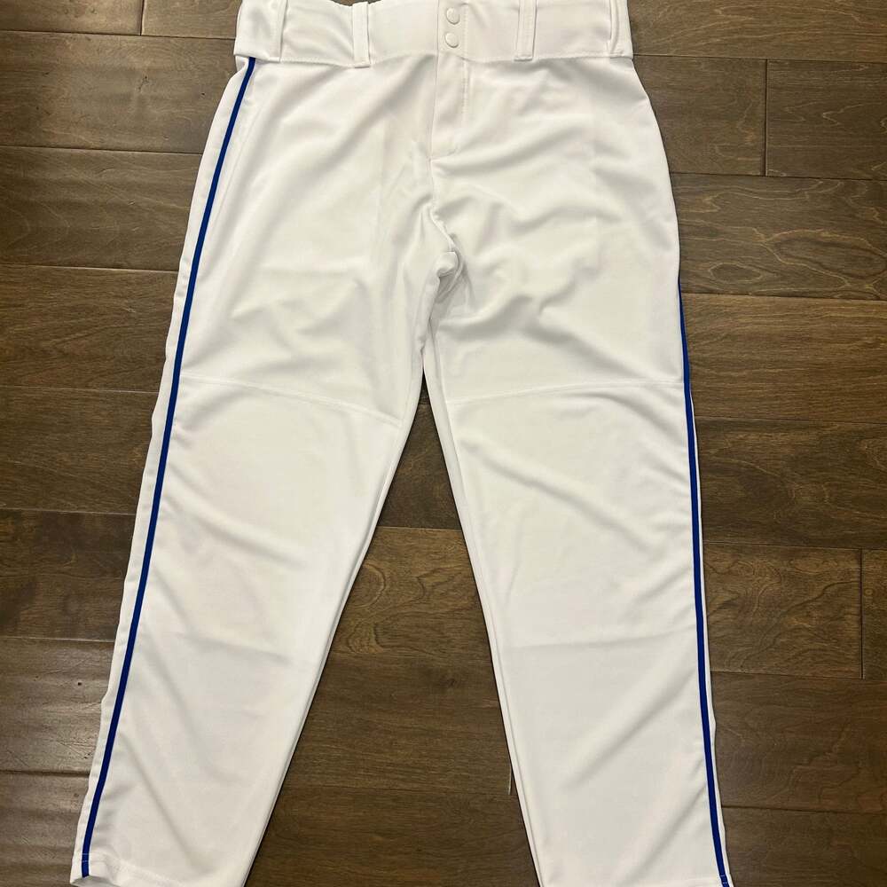 Alleson Athletic Youth Baseball‎ Pants White with Blue Braid YXL